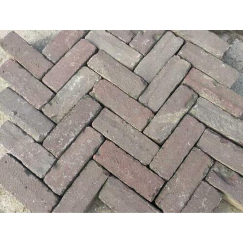 Nette oude gebakken klinkers, Dikformaat Rood-Paars V17