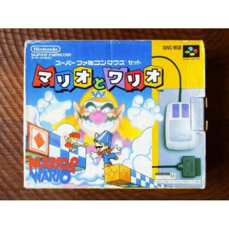 Mario & Wario + Famicom Mouse! /Super Famicom sfc snes japan