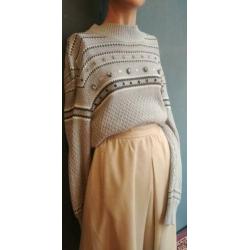 Vintage trui (80s/90s) met glitterstenen ( MT L/ XL)