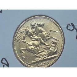 Sovereign goud victoria jubilee head 1890