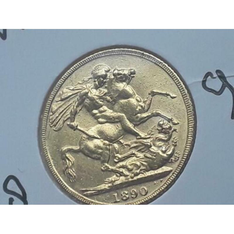 Sovereign goud victoria jubilee head 1890