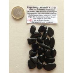 25 en 50 gram edelstenen o.a. Regenboog Obsidiaan