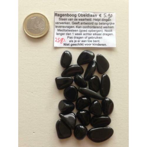 25 en 50 gram edelstenen o.a. Regenboog Obsidiaan