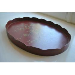 Dienblad, hout, beschilderd, groot model