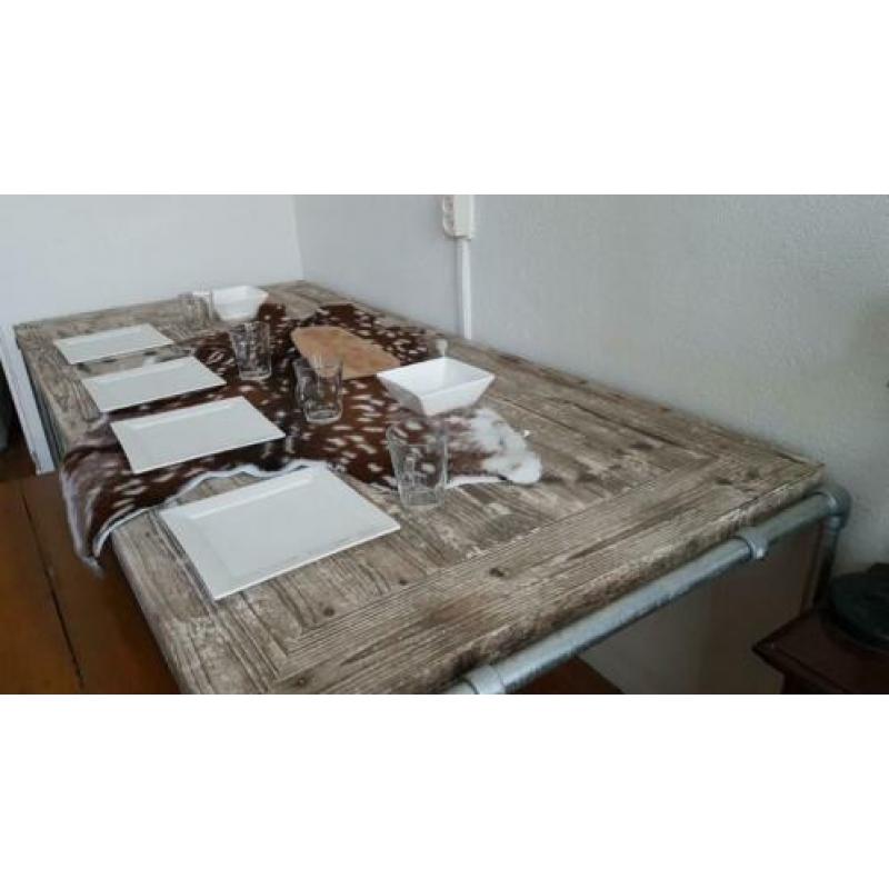 Industriële tafel steigerbuis eettafel 220x95 cm