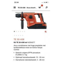 Hilti TE30-36 AVR combi (boren/hakken) sds-plus