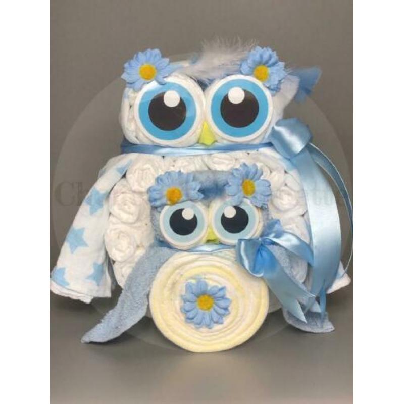 Gratis verzending Luiertaart Uil Luieruil Set zwart wit