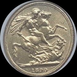 Sovereign goud victoria jubilee head 1890