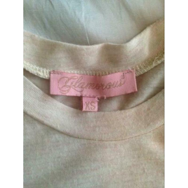 GLAMOROUS beige T-shirtje maat XS