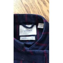 Nik&nik winterjas wol wollen paars blauw maat 152-158