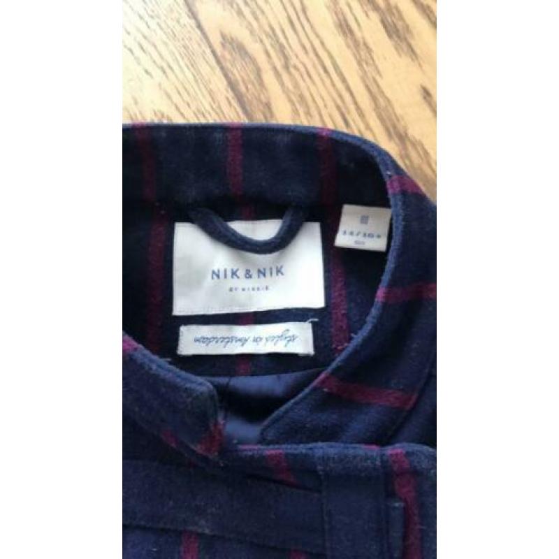 Nik&nik winterjas wol wollen paars blauw maat 152-158