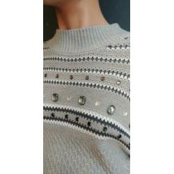 Vintage trui (80s/90s) met glitterstenen ( MT L/ XL)