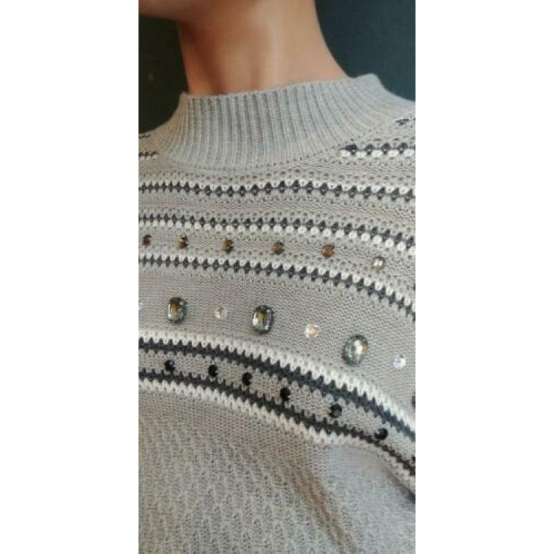 Vintage trui (80s/90s) met glitterstenen ( MT L/ XL)