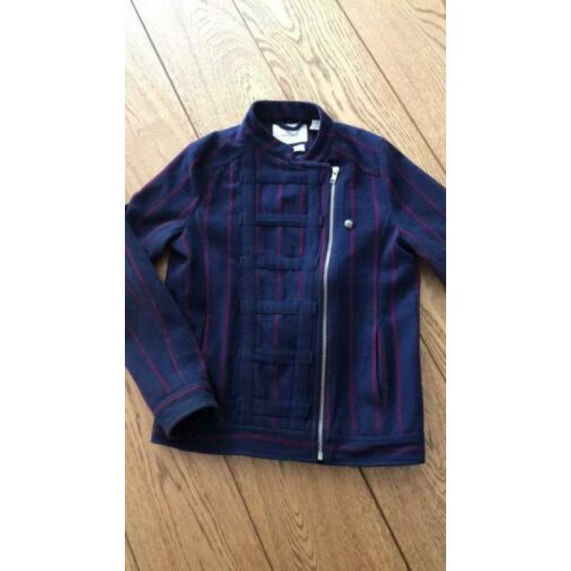 Nik&nik winterjas wol wollen paars blauw maat 152-158