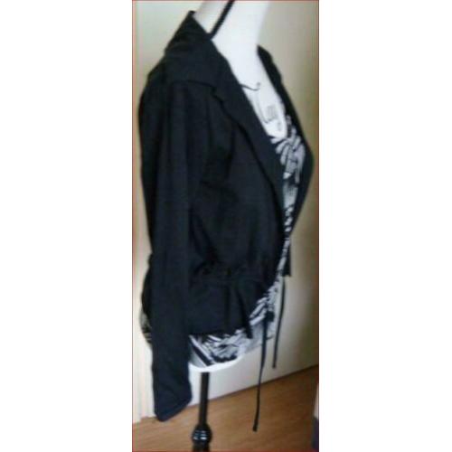 POOOLS zwart-witte tweens vest zgan maat 40 zgan