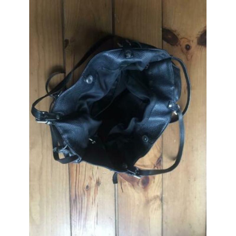 Leren shopper zwart Camy Bags
