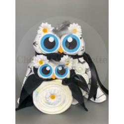 Gratis verzending Luiertaart Uil Luieruil Set zwart wit