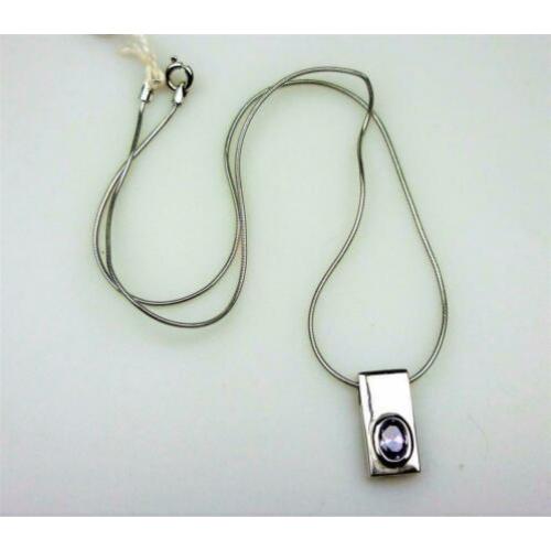Opruiming Ketting + hanger zilver&amethist / Z4127