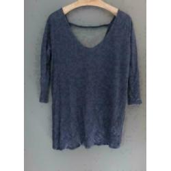 Blaumax 100% linnen blauwe top maat M