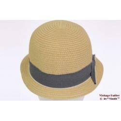 Dames Cloche dophoed Hawkins geel gecoat papier 54-57 nieuw