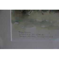 Aquarel,eigen woonhuis + atelier Jaap en Willem Dooijewaard