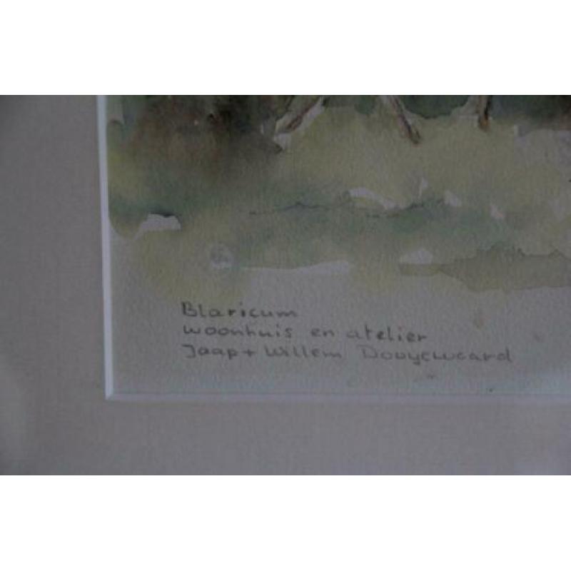 Aquarel,eigen woonhuis + atelier Jaap en Willem Dooijewaard