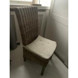 6 rieten eetkamerstoelen