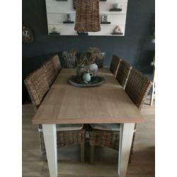6 rieten eetkamerstoelen