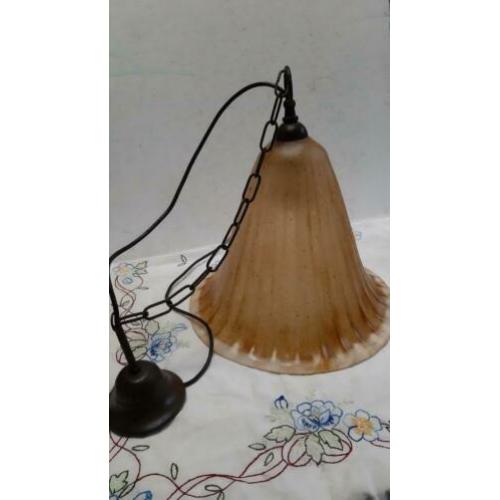 mooie vintage hanglamp met glazen kap F IIl Sforzin Italia