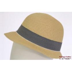 Dames Cloche dophoed Hawkins geel gecoat papier 54-57 nieuw