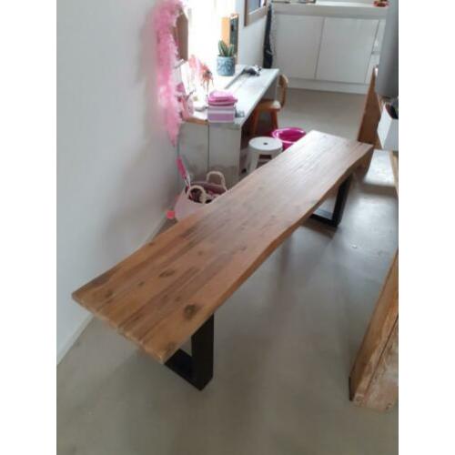 Bank hout eettafel eettafelbank industrieel 180 x 40 zgan