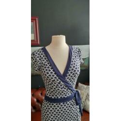 Mooie blauwe retro jurk maat 36/38