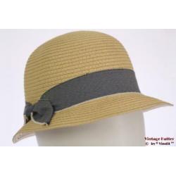 Dames Cloche dophoed Hawkins geel gecoat papier 54-57 nieuw