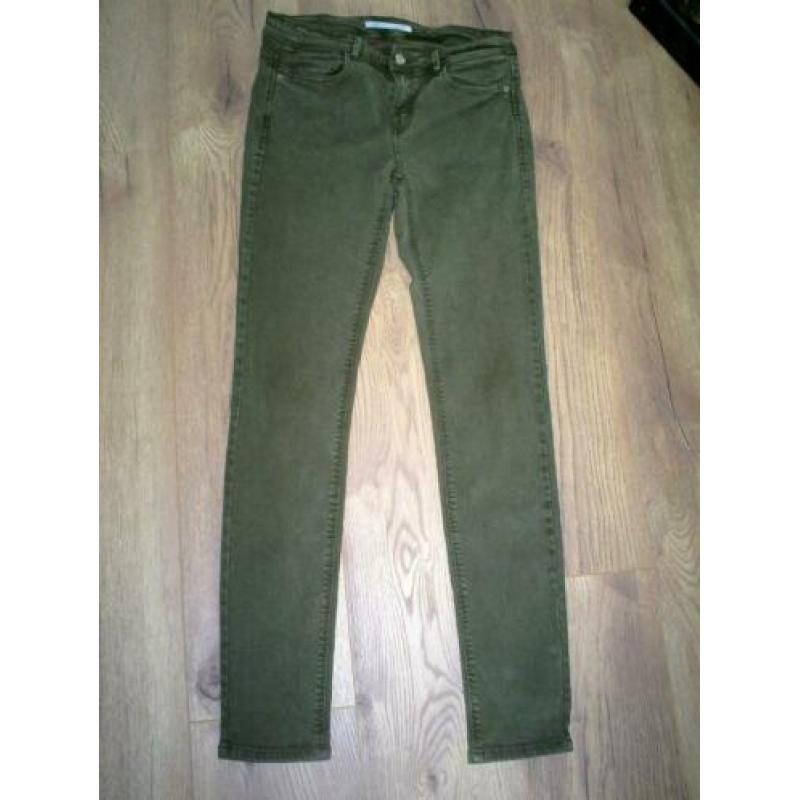 groene ZARA skinny broek mt. 38