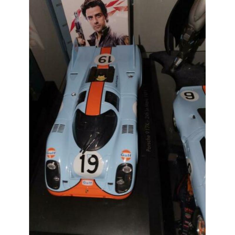 Porsche le mans nr 23 en geluid motor ,minichamps 1.18