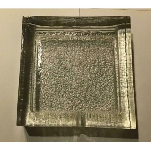 Scandinavisch glas, asbak, 16x16 cm, kaarsenstandaaard