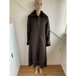 Balmain mantel bruin maat 40 M lange jas origineel Zgan