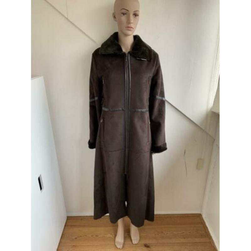 Balmain mantel bruin maat 40 M lange jas origineel Zgan