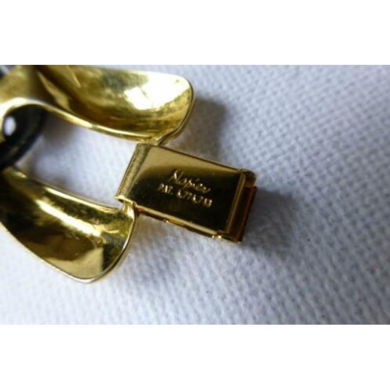 NAPIER schakel - Armband Zwart-Goud / gesigneerd