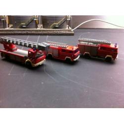 3 Stuks brandweerwagens HO 1:87 mooie scenery wiking