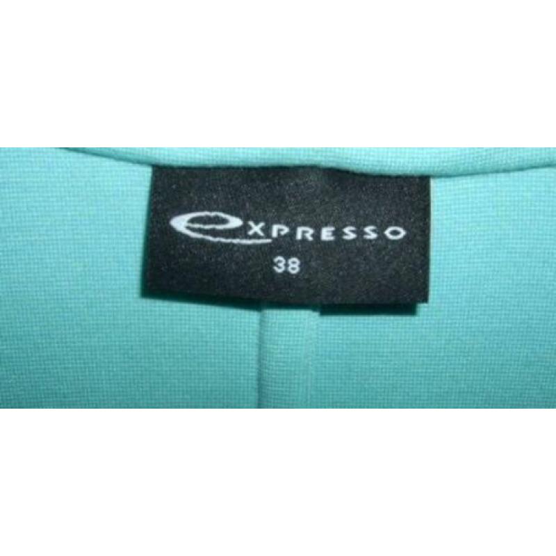 Mooi blauw groen stretch jasje van Expresso maat 38