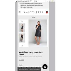 Lederen leren jurk leer mt 44 zwart Mart Visser