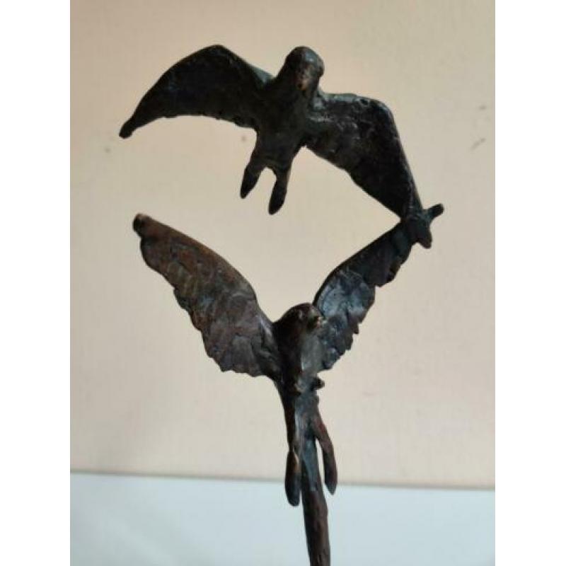 Elegante sculptuur 'Roofvogels', brons, handgemaakt