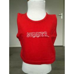D-ZINE crop top / kort shirt rood mt 110 / 116 netjes ZD