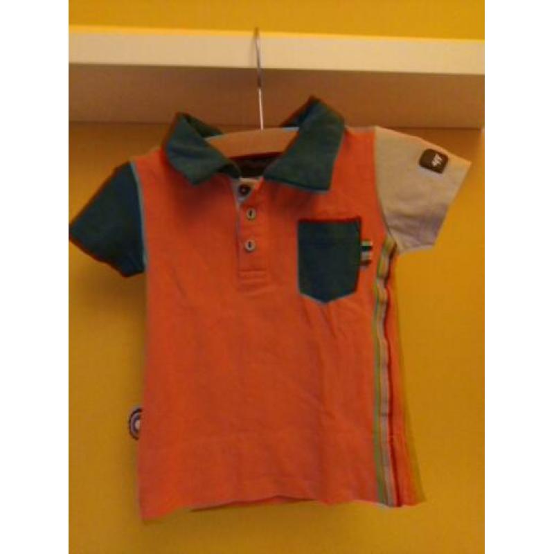 4FF 4 funky flavours polo oranje grijs blauw mt 62/68