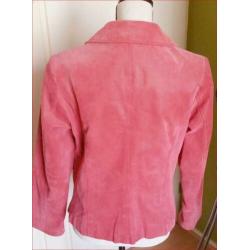 SOHO donker roze lederen jas/colbert maat 42 z.g.a.n.