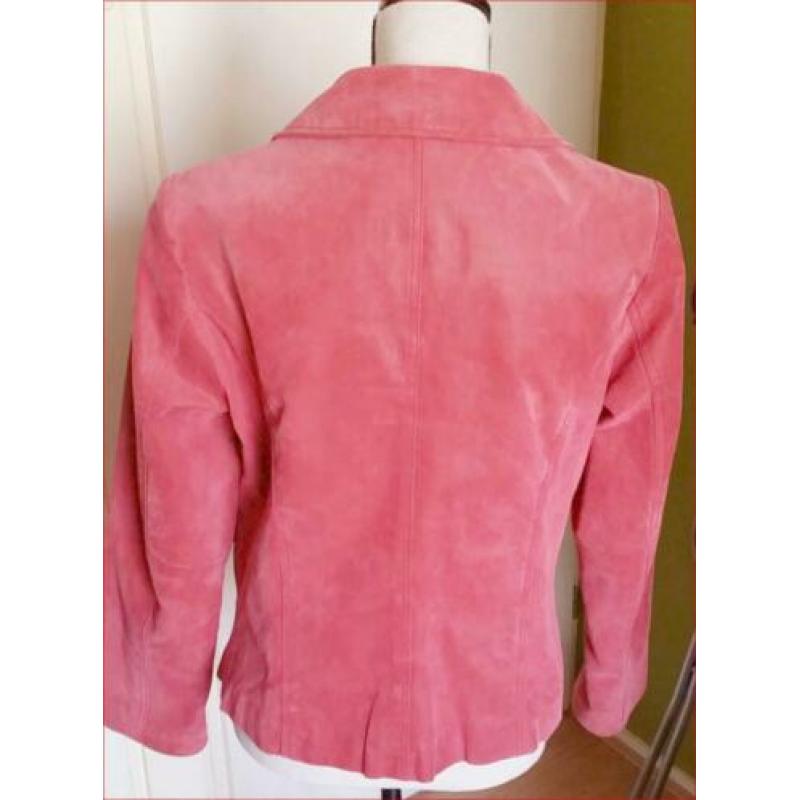SOHO donker roze lederen jas/colbert maat 42 z.g.a.n.
