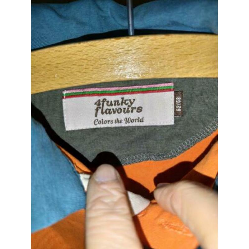 4FF 4 funky flavours polo oranje grijs blauw mt 62/68