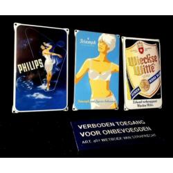 Kavel emaille borden emaillen bier Wieckse Witte bar kroeg
