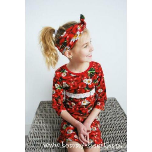 Jurkje rood kersen madeliefjes 98 104 110 116 NIEUW